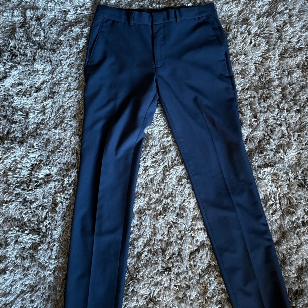 Louis Raphael Blue Dress Pants Classic Straight-Leg